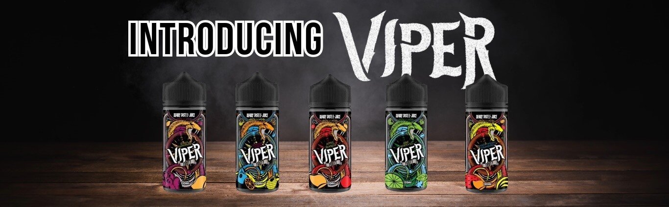 Viper e-liquid now available at OX Vape. 100ml shortfills, a dozen different flavours. Get your vape essentials today.